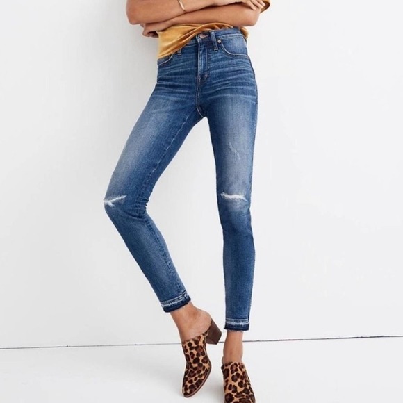 MADEWELL 9” Skinny Rip & Repair Blue Jeans Size 23 NEW - Picture 1 of 13